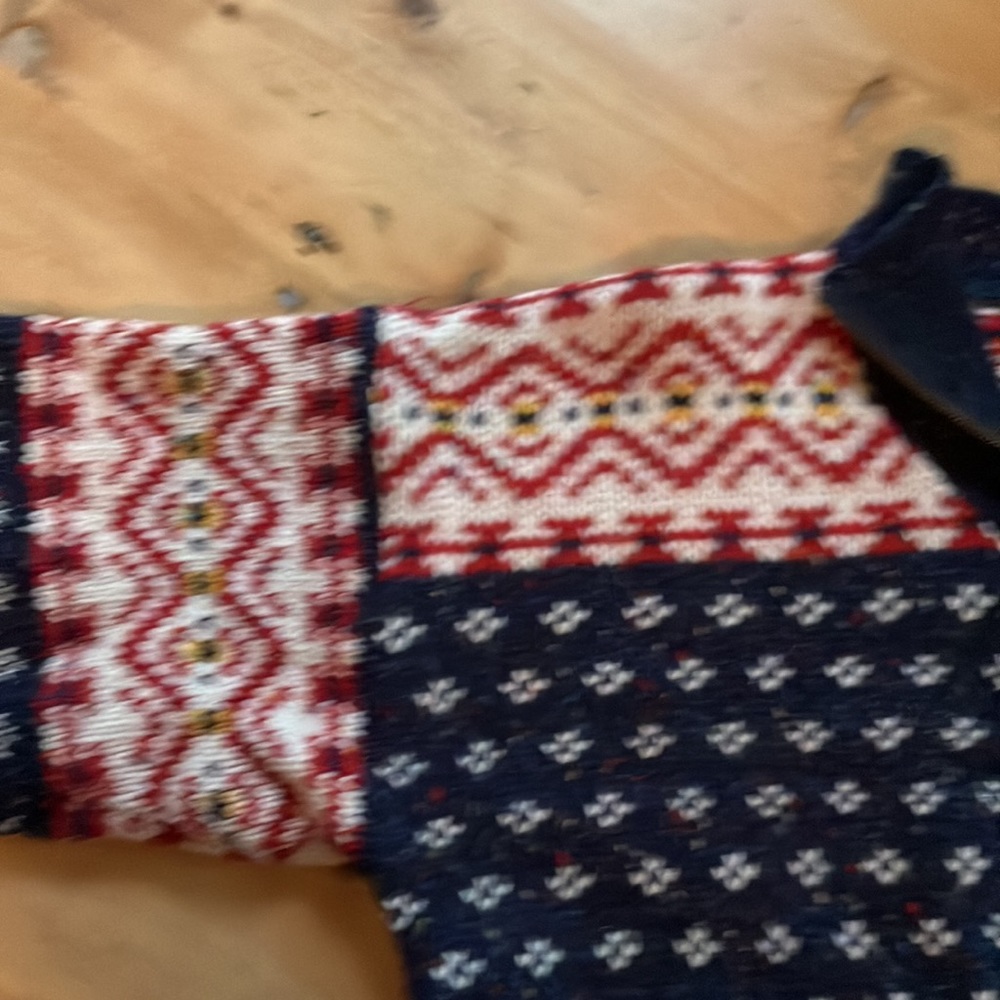 Vintage Marsh Landing Wool Blend Fair Isle Popover V-neck Zipper Sweater - Picture 6 of 11